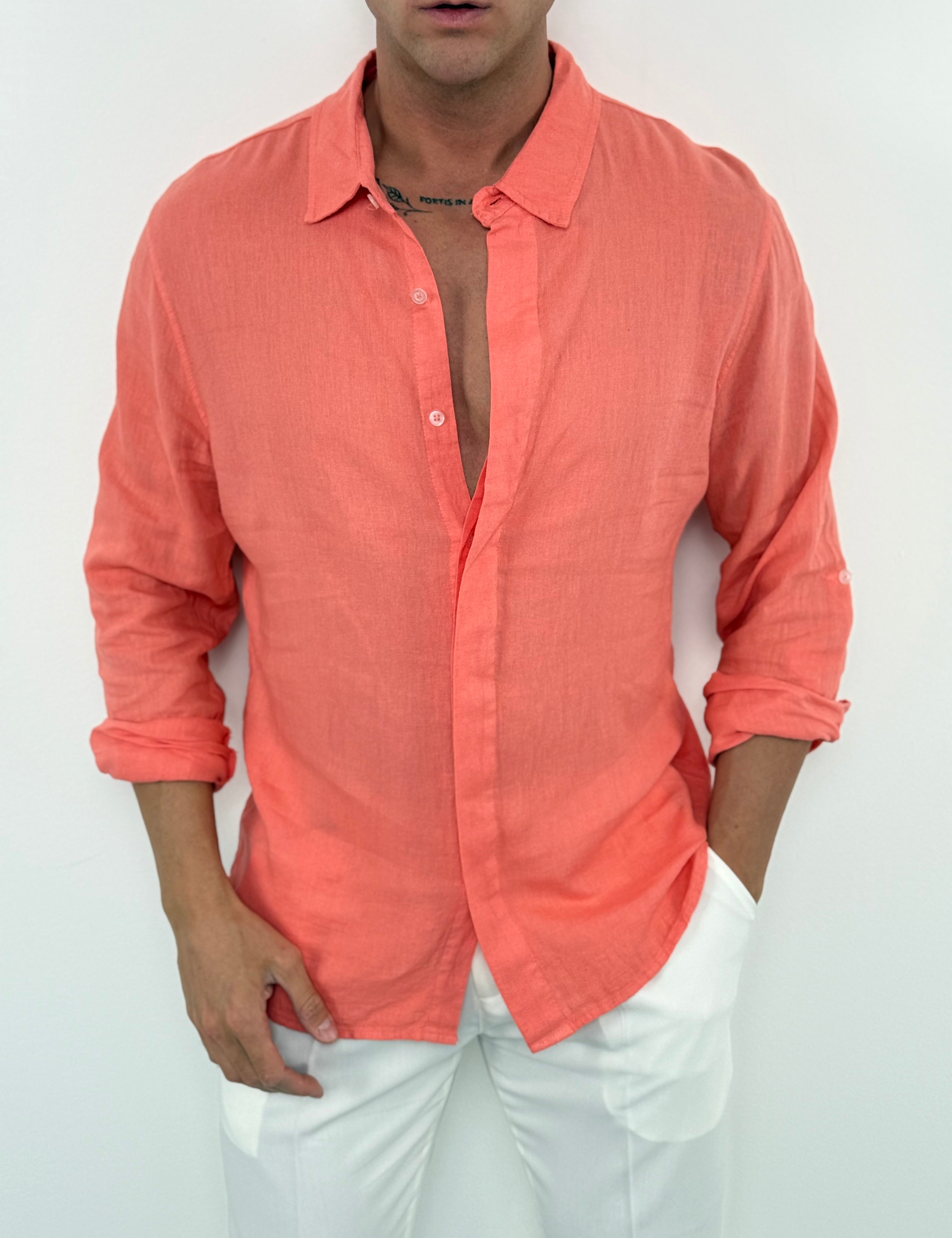 CAMICIA LINO COLLETTO V2 - Tg.S grigia ed XXL in piu colori