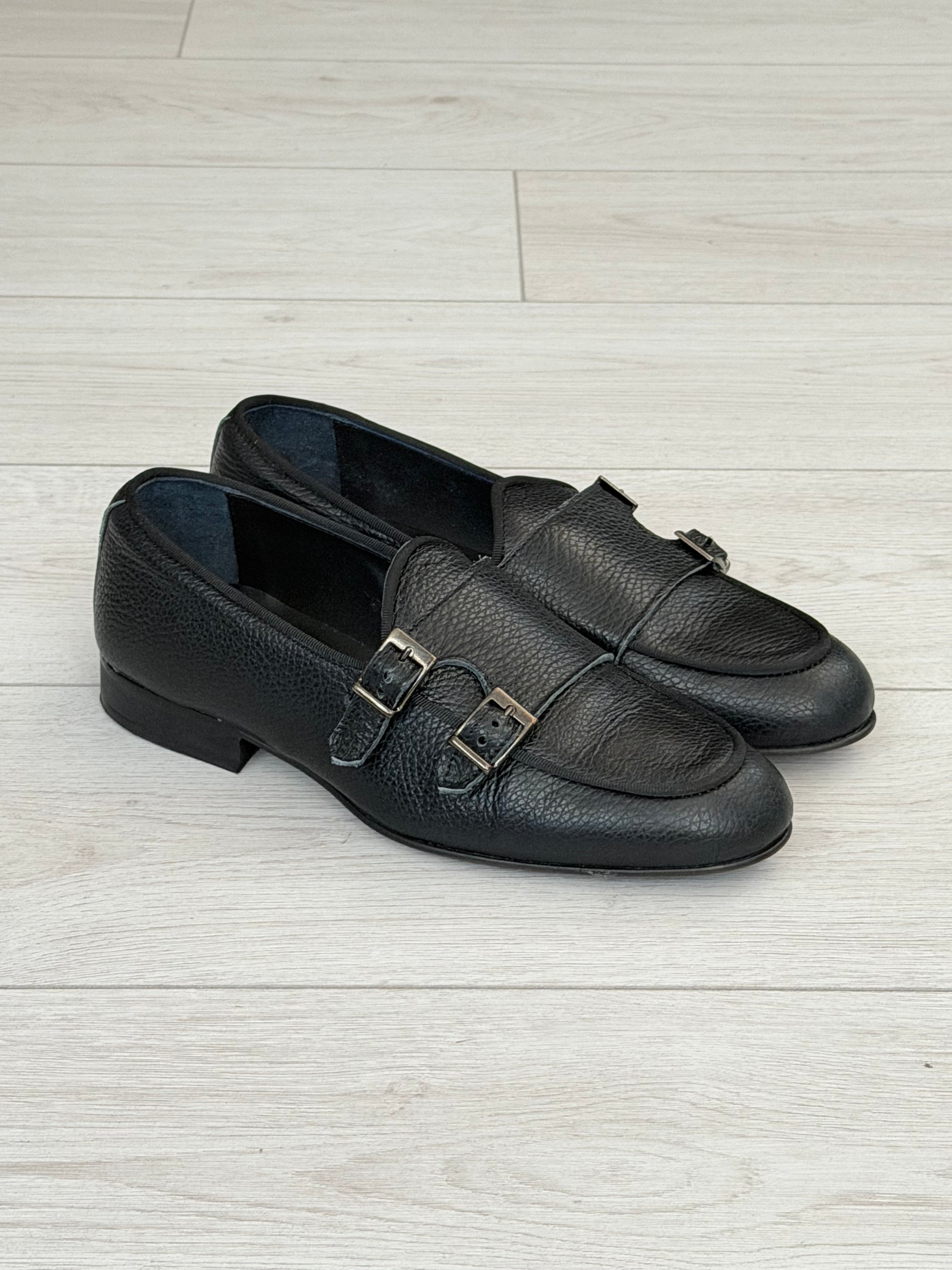 DOUBLE BUCKLE LEATHER MOCCASIN