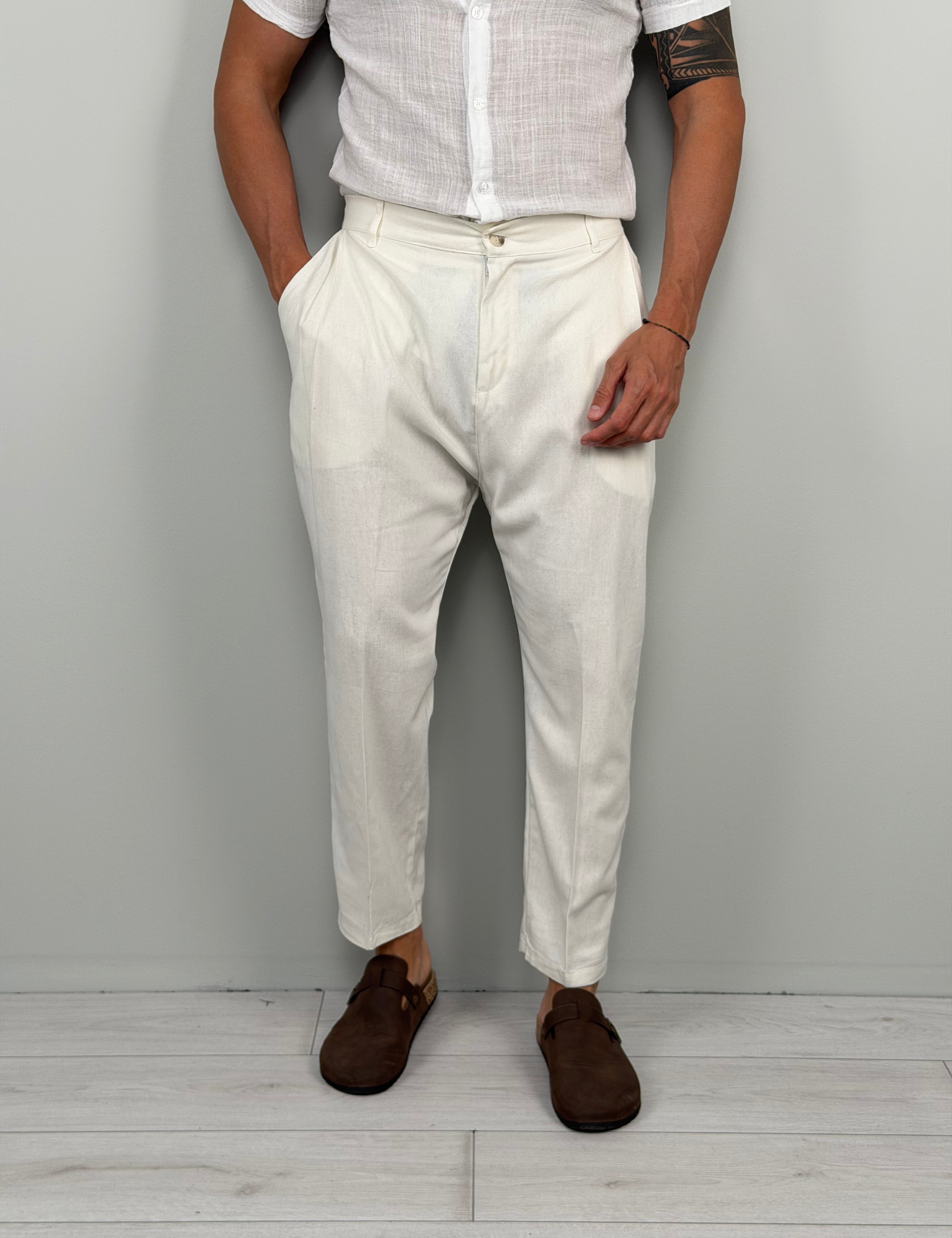 Pantalón de lino Follow - Bolsillo trasero