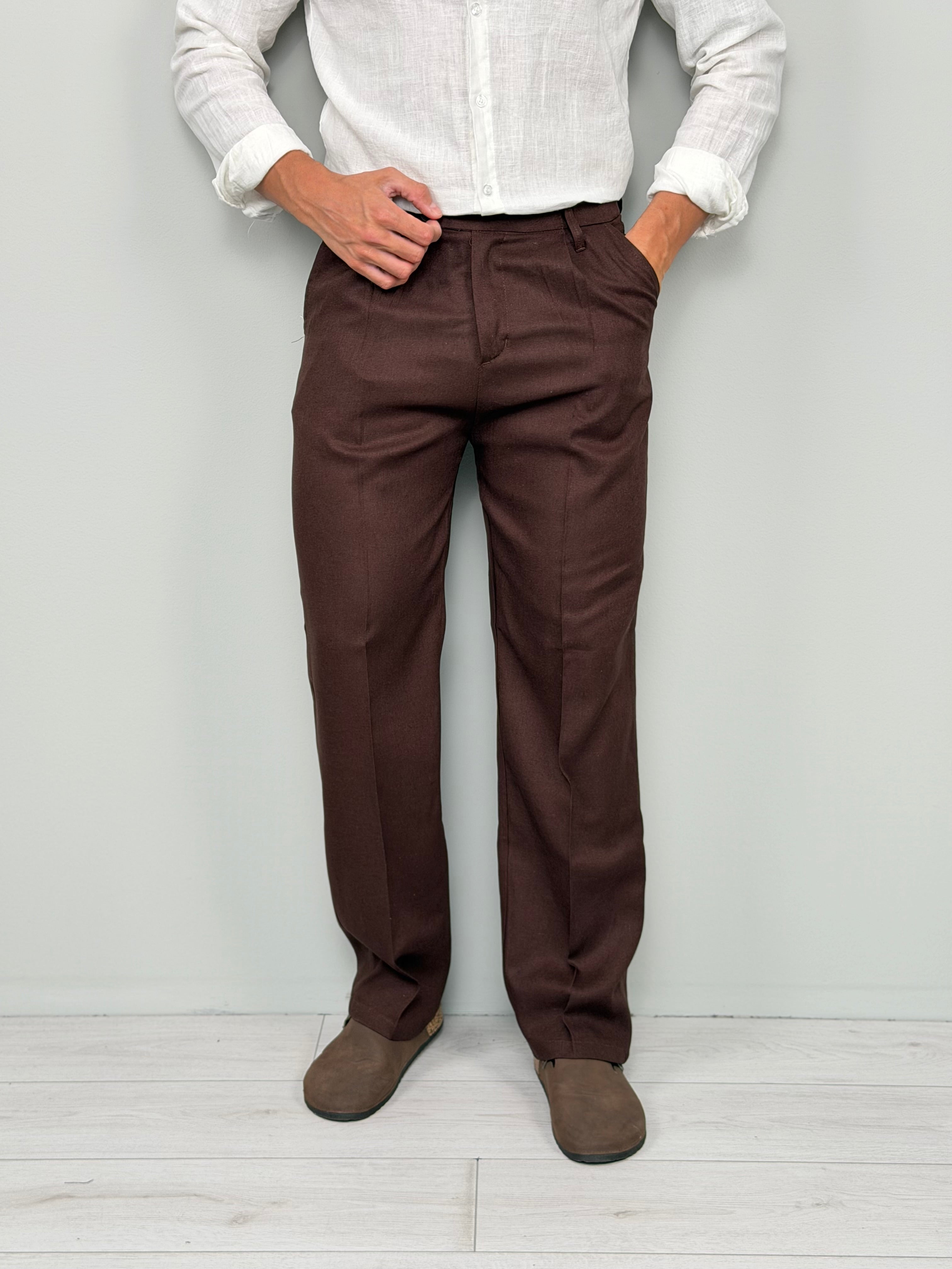 PANTALONE LINO CUBA AMPIO - TASCA DIETRO