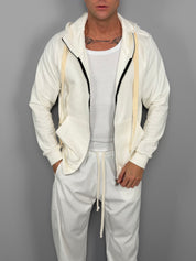 FELPA ZIP CAPPUCCIO GARZATA