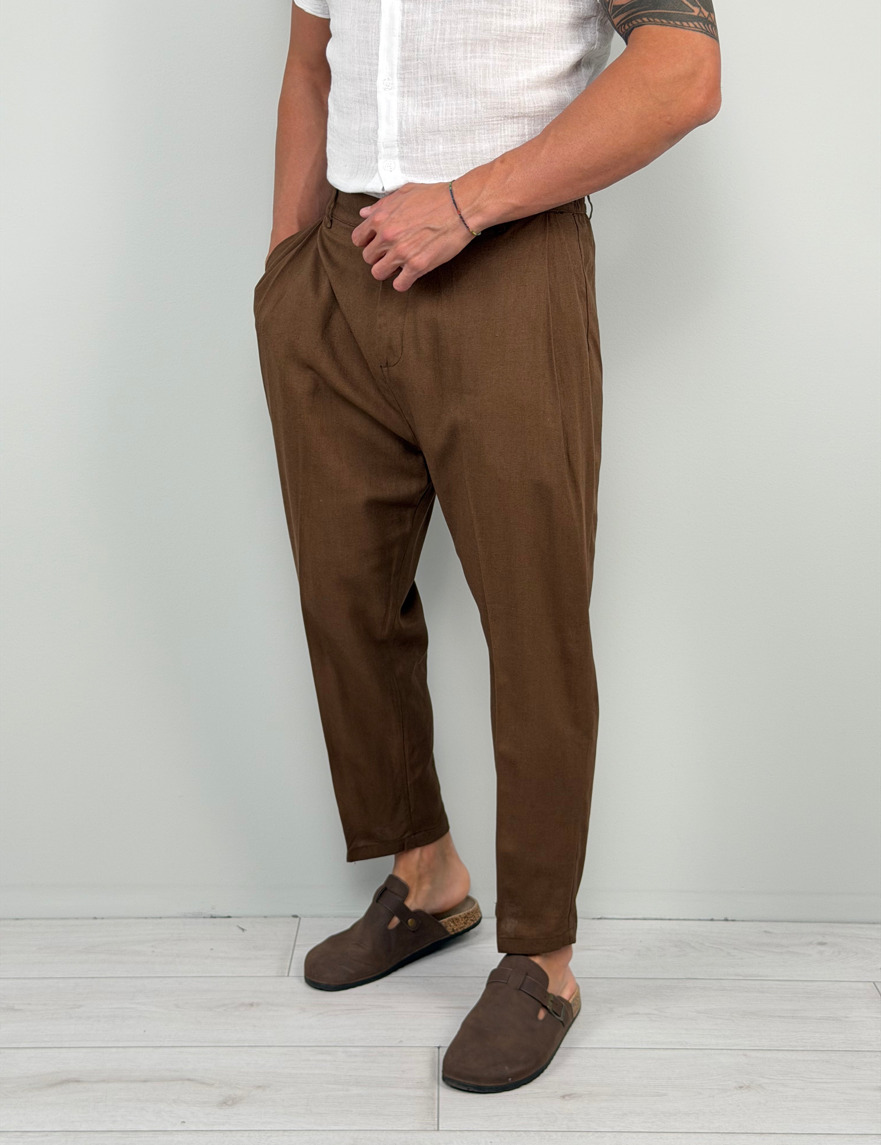 Pantalón de lino Follow - Bolsillo trasero
