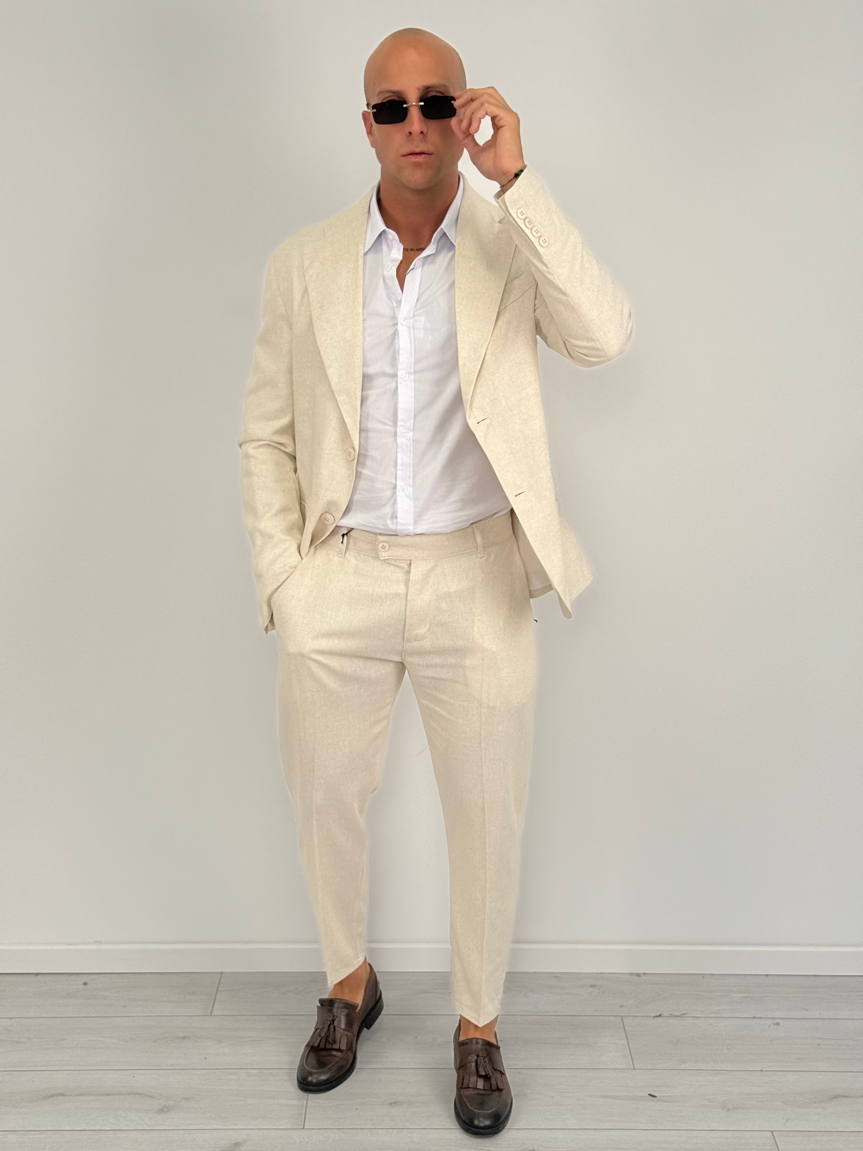 ABITO LINO MONOPETTO