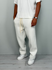 WIDE-STRIPED FLEECE TRACKSUIT TROUSERS