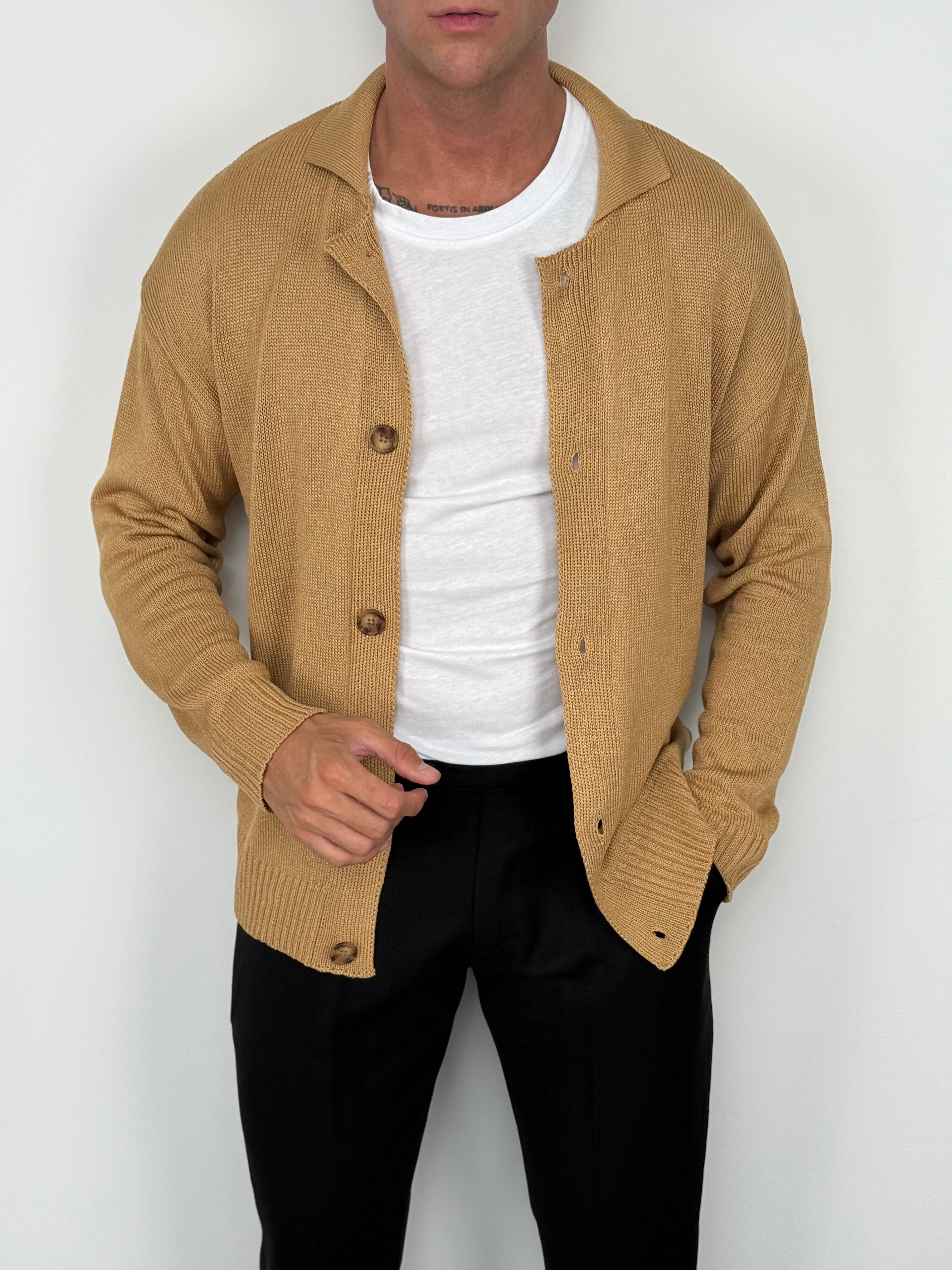 CARDIGAN POLO COTONE