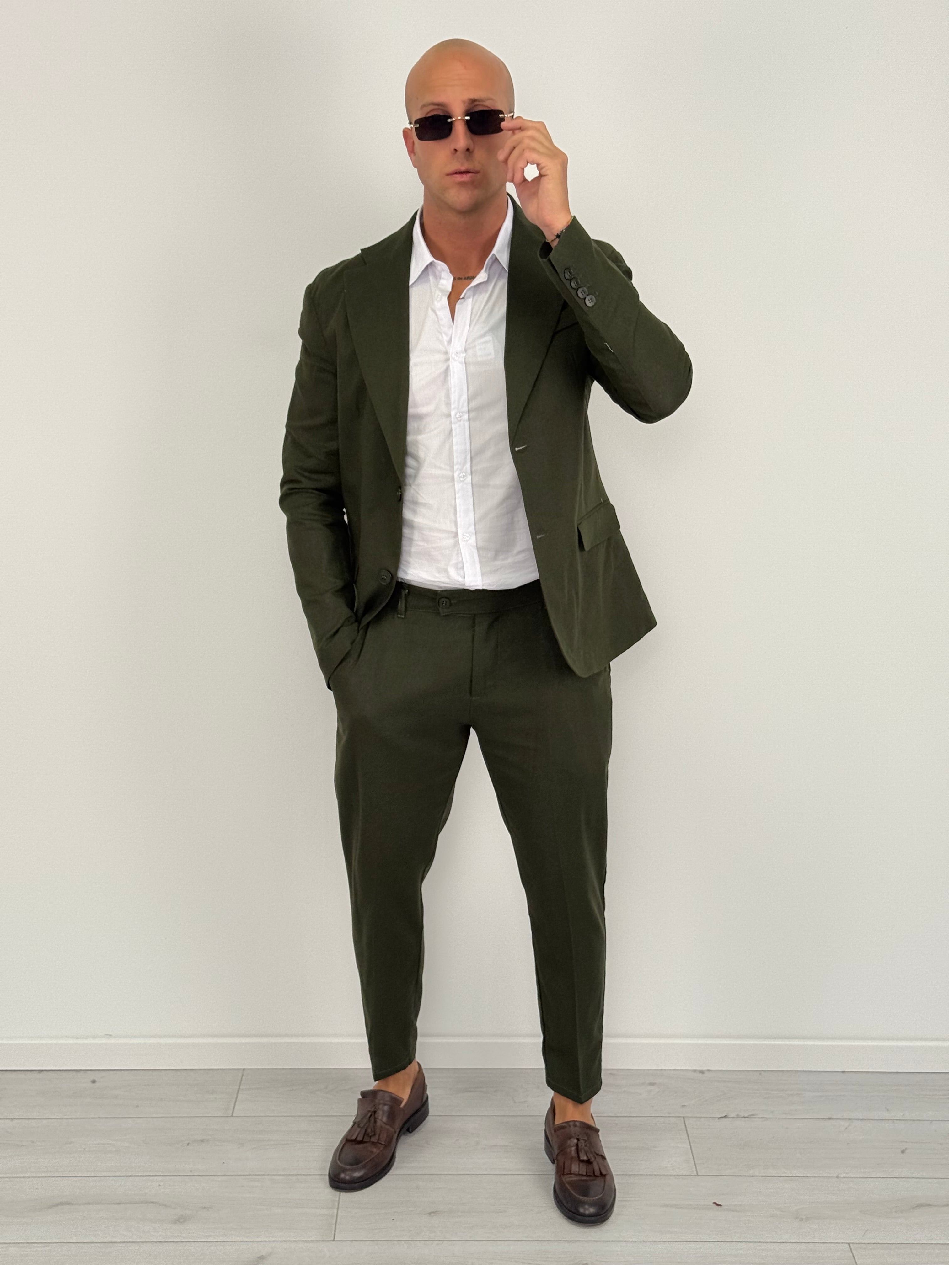 ABITO LINO MONOPETTO