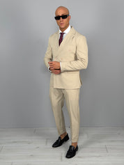 DOUBLE-BREASTED FLAMED SUIT