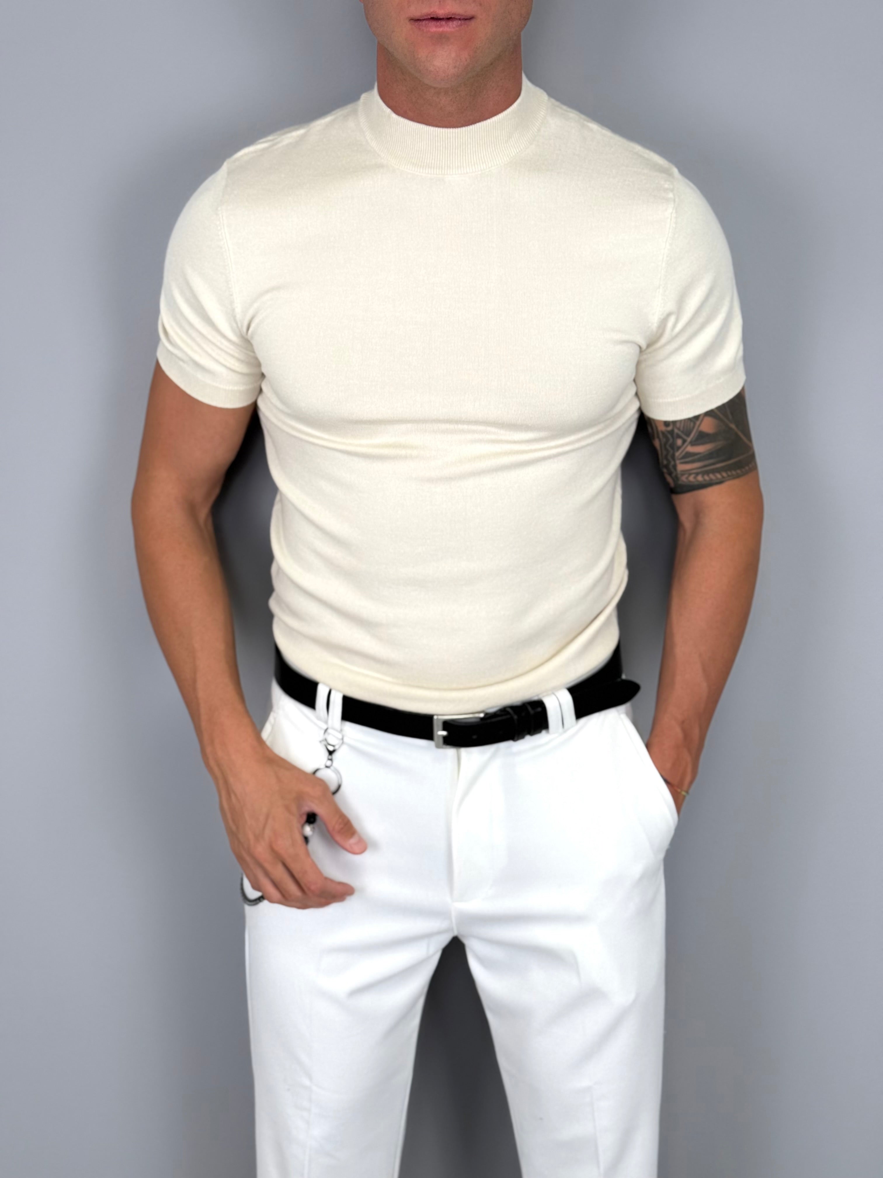 T-SHIRT MEZZO COLLO MAGLINA