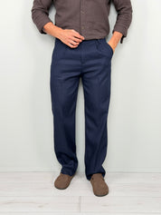 PANTALONE LINO CUBA AMPIO - TASCA DIETRO