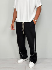 PANTALONE TUTA ZIP AMPIO FELPATO