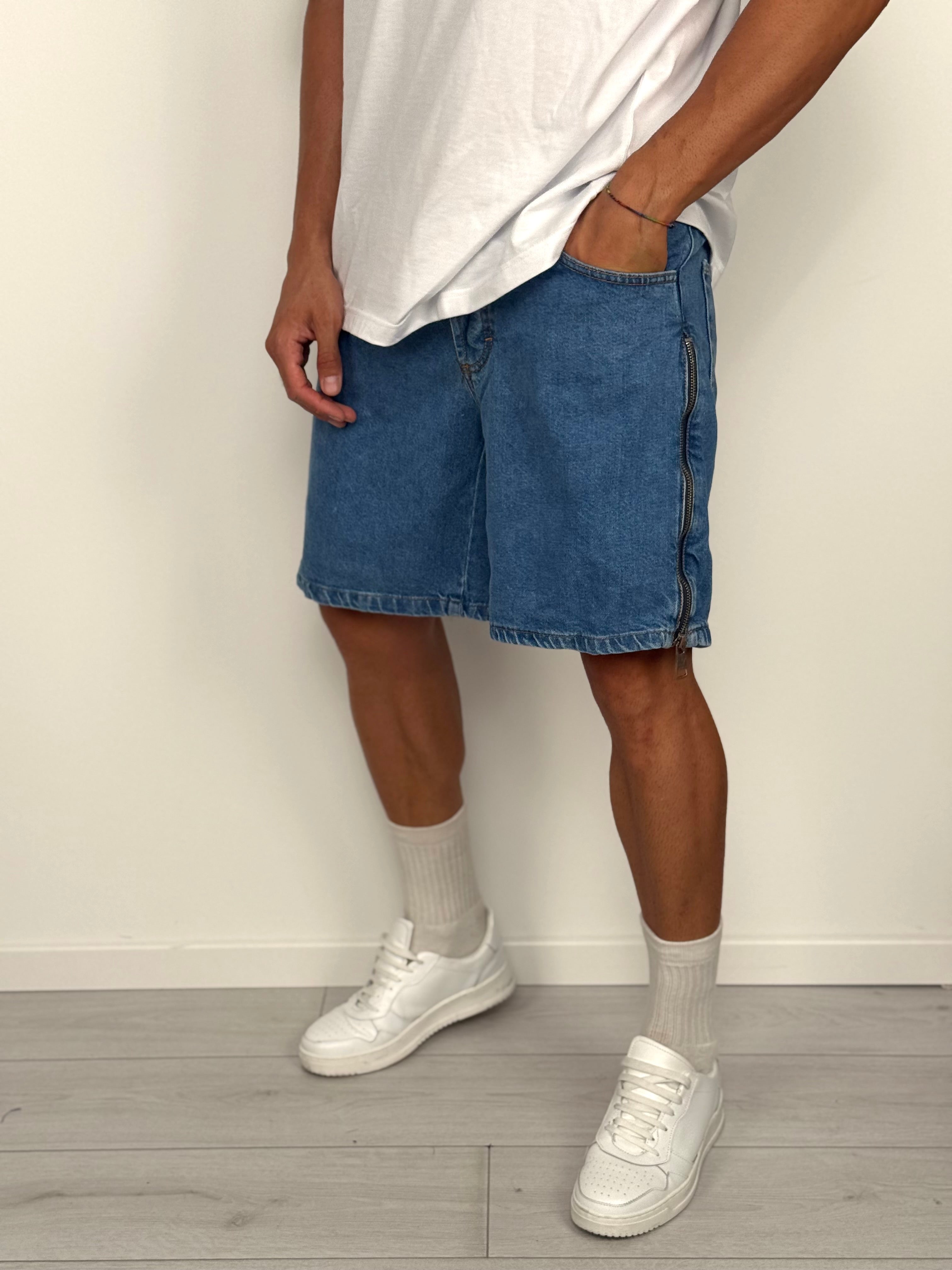 BERMUDA JEANS ZIP - rimasto 42-44