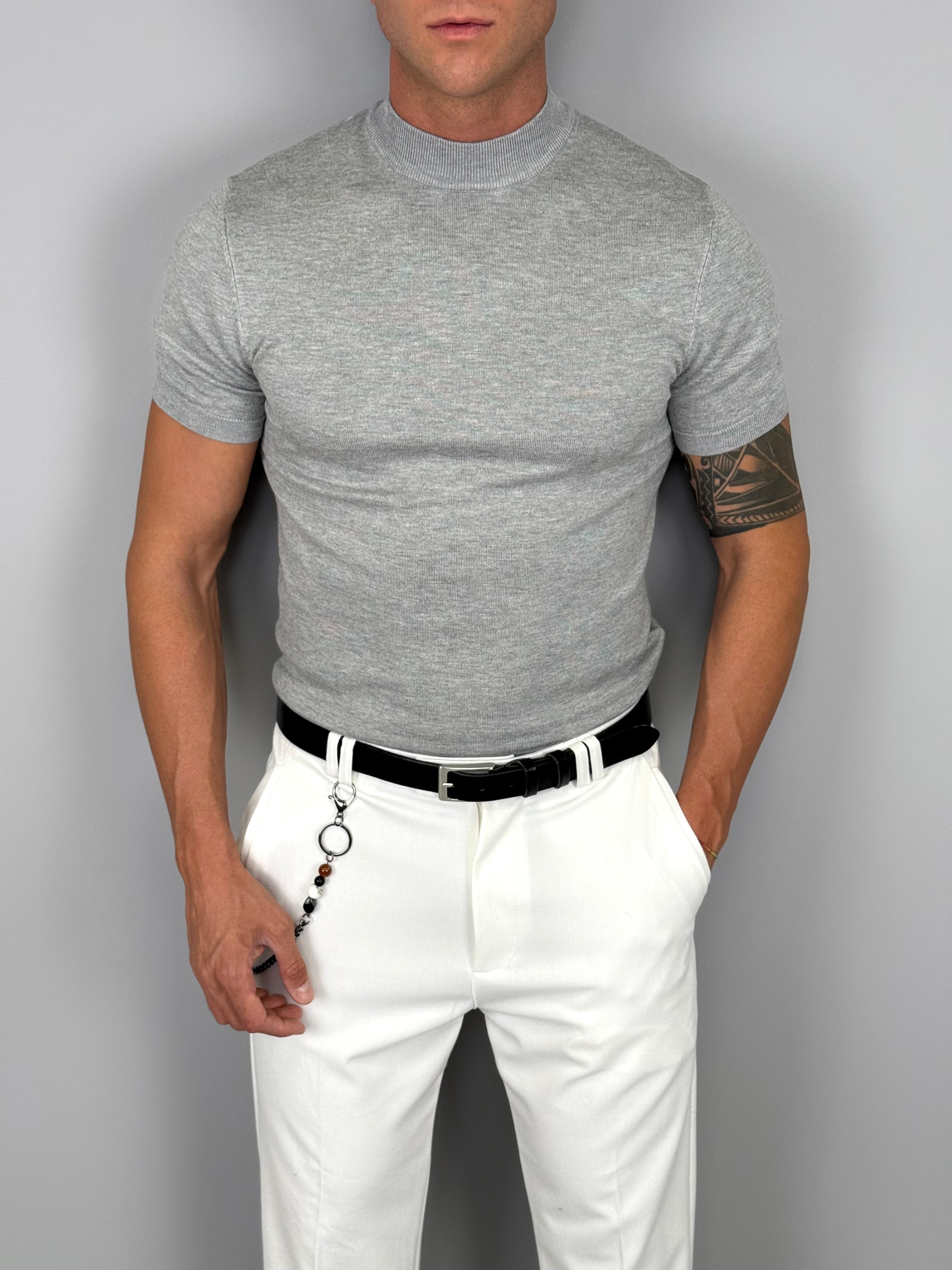 T-SHIRT MEZZO COLLO MAGLINA