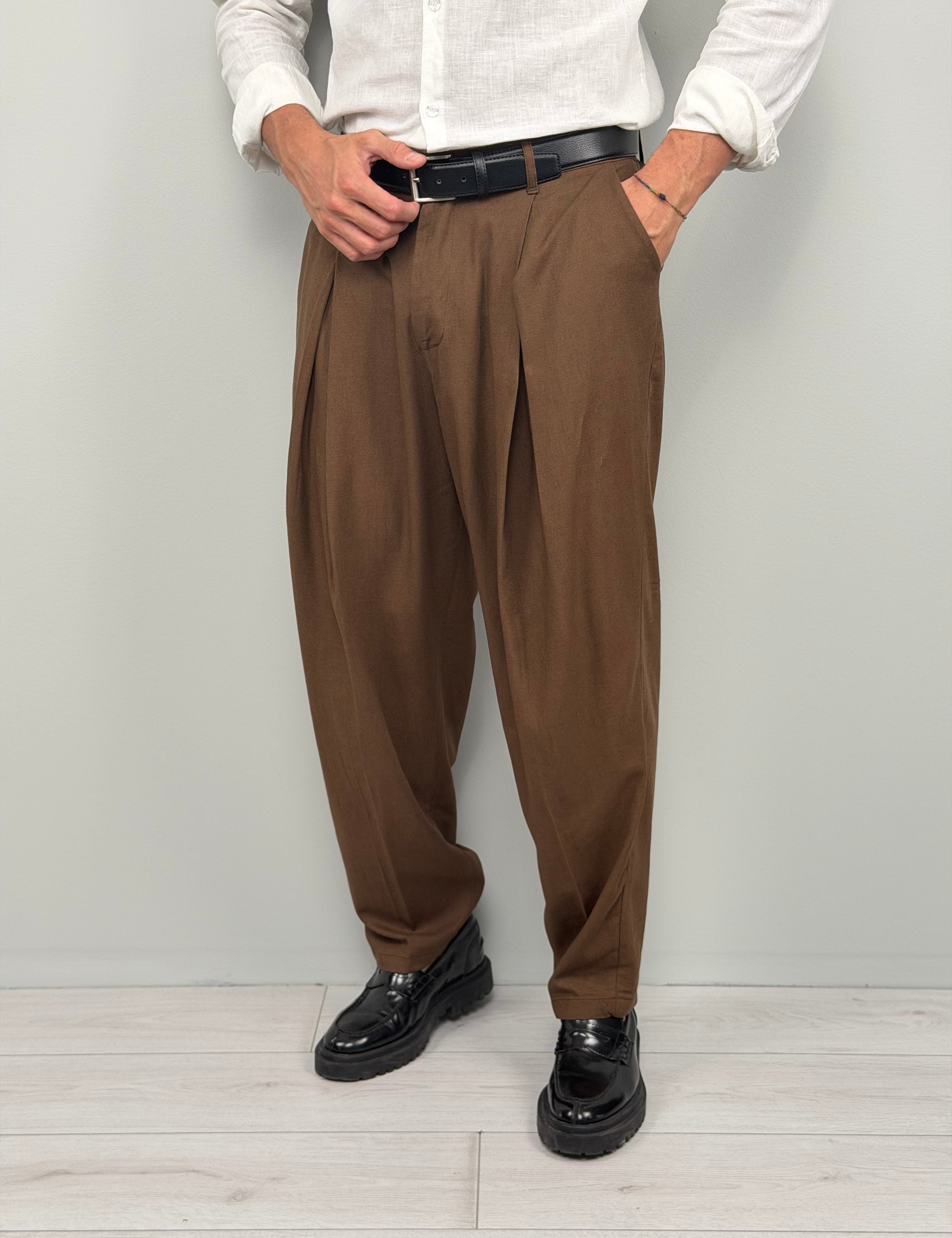 PANTALONE LINO GEEKOM AMPIO