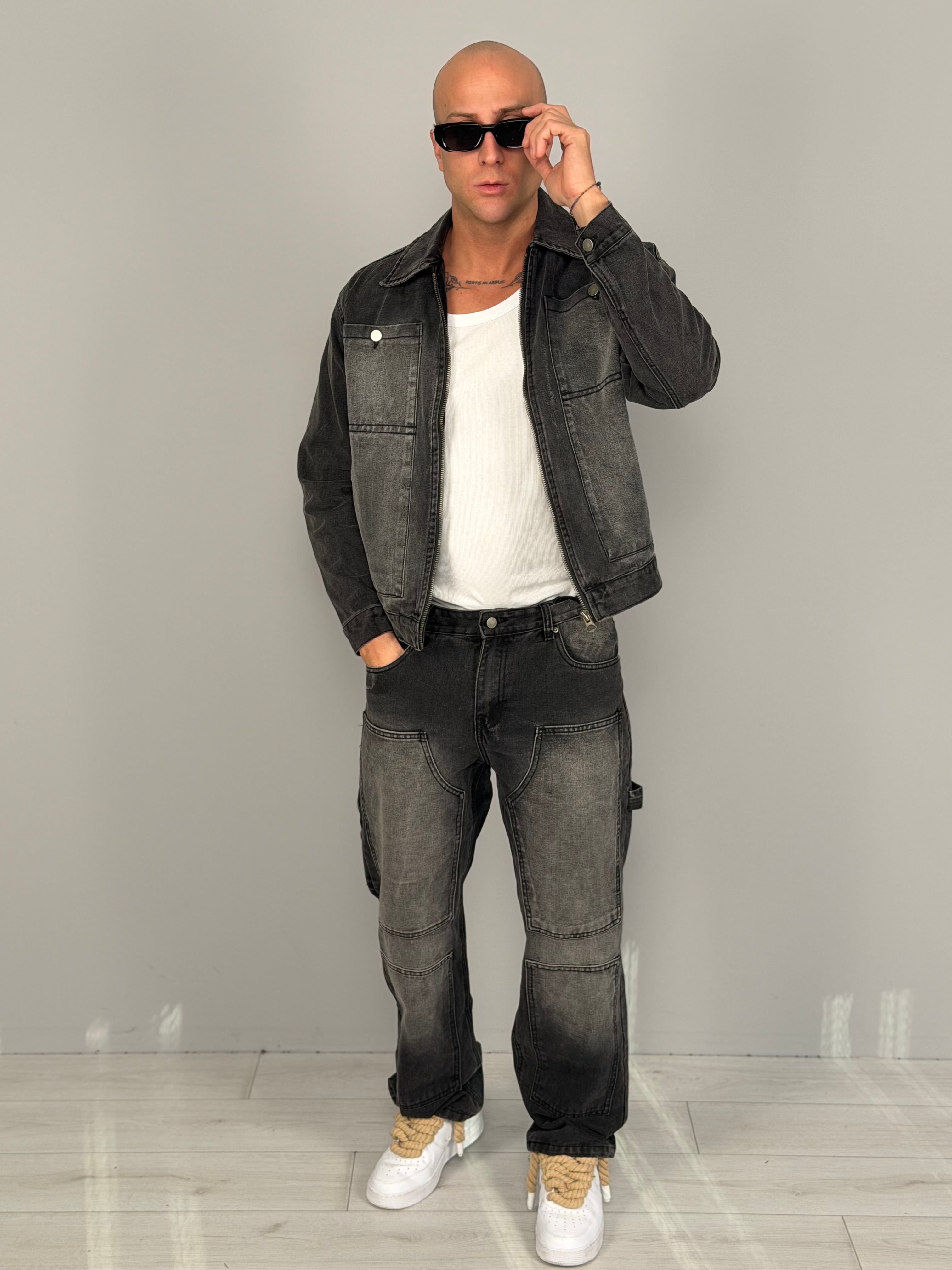 JEANS COORDINATO GRAFITO