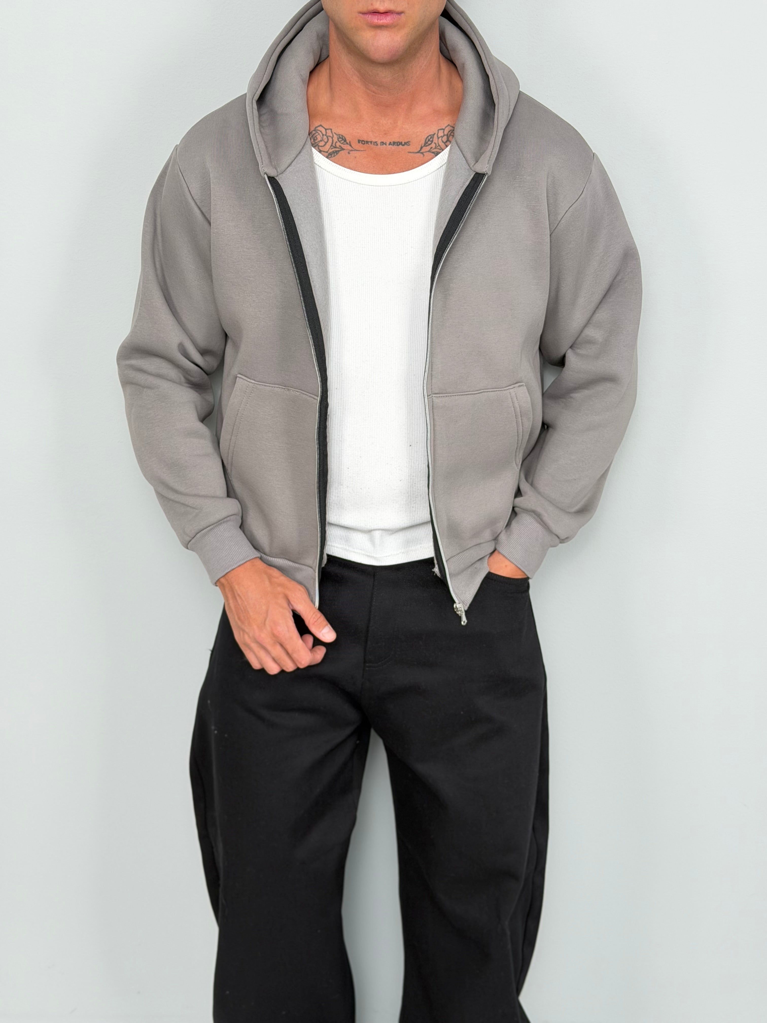 FELPA ZIP BOXY FIT FELPATA