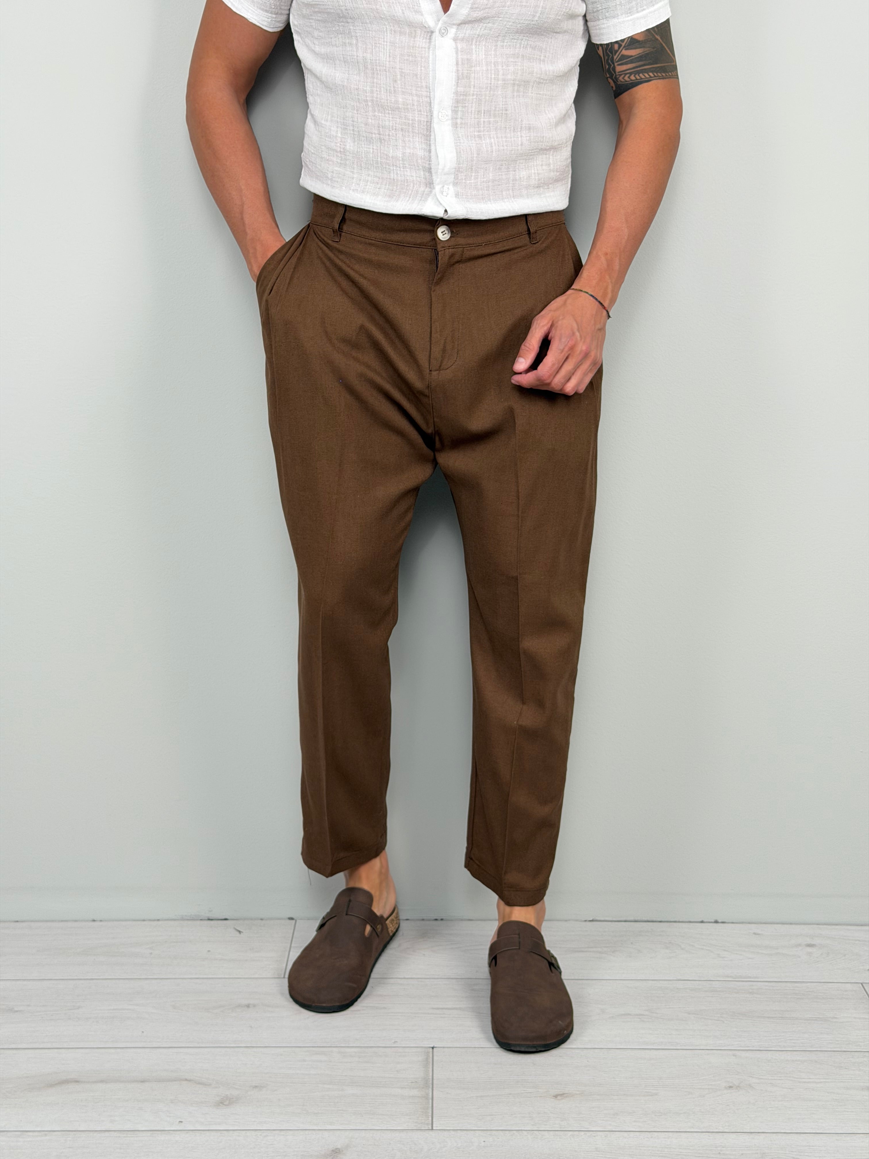 PANTALONE LINO FOLLOW - TASCA DIETRO