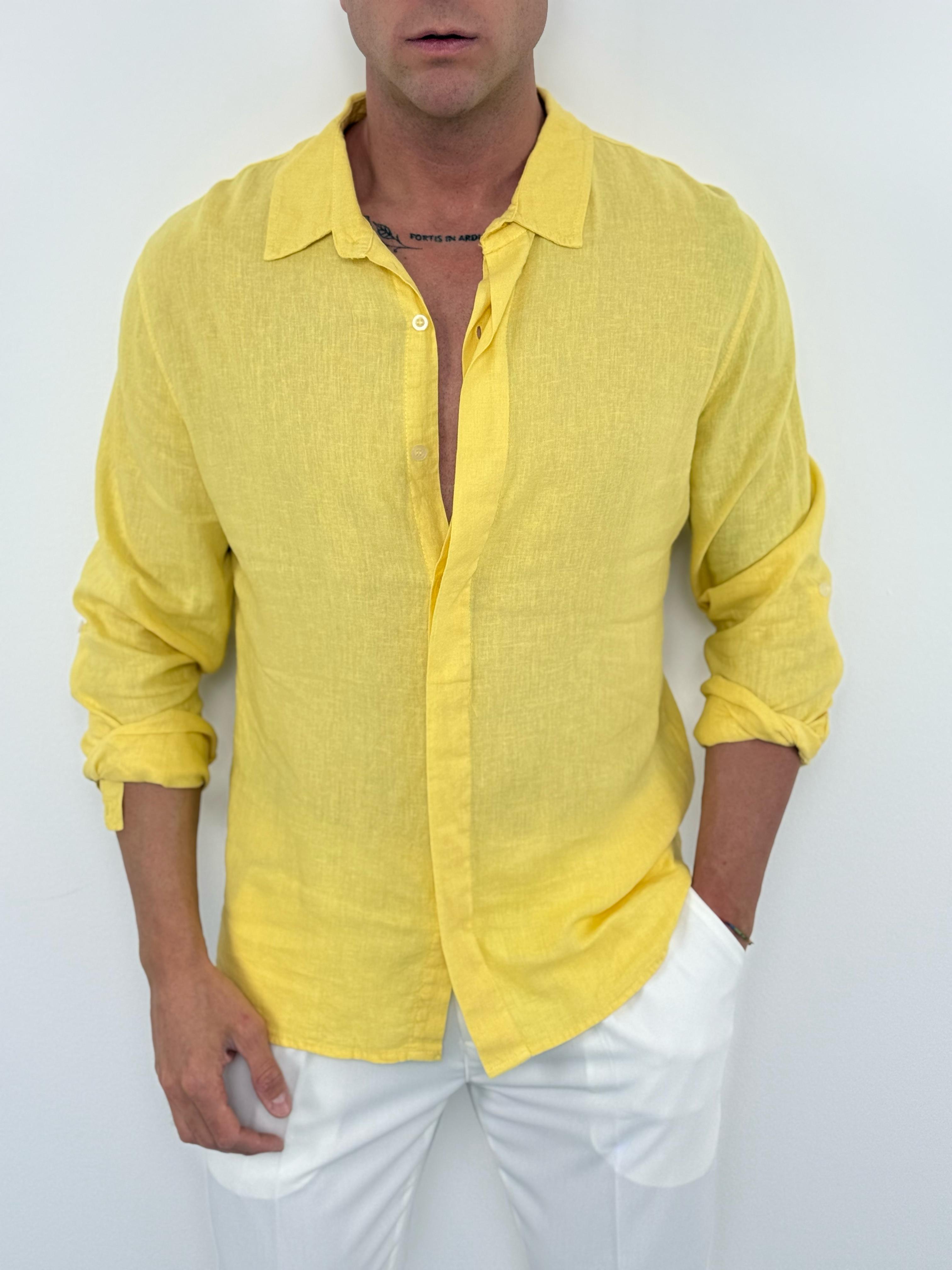 CAMICIA LINO COLLETTO V2 - Tg.S grigia ed XXL in piu colori