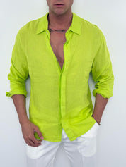 CAMICIA LINO COLLETTO V2 - Tg.S grigia ed XXL in piu colori