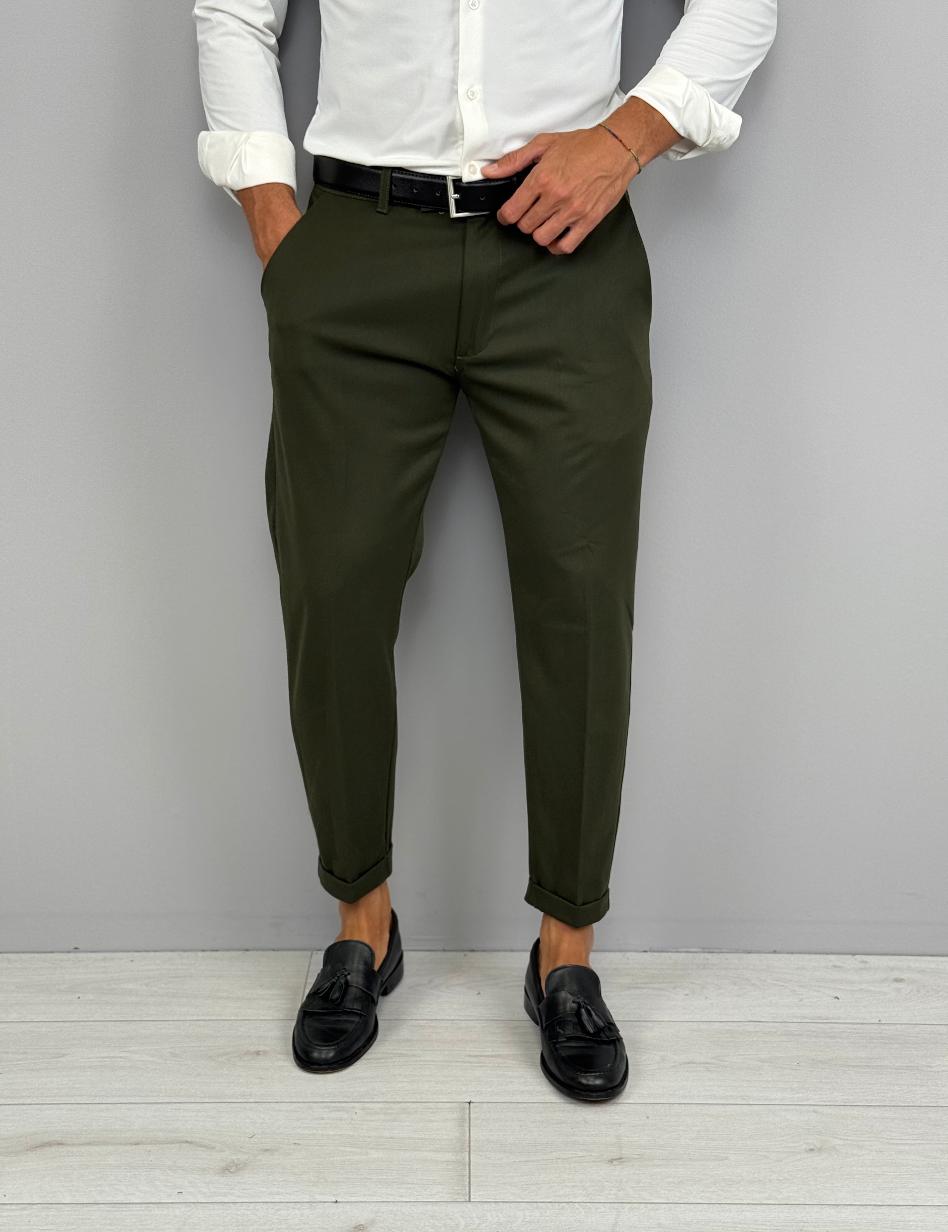 PANTALONE MOD CAPRI FALL RISVOLTINO - TASCHE DIETRO