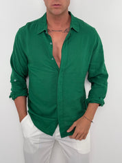 CAMICIA LINO COLLETTO V2 - Tg.S grigia ed XXL in piu colori