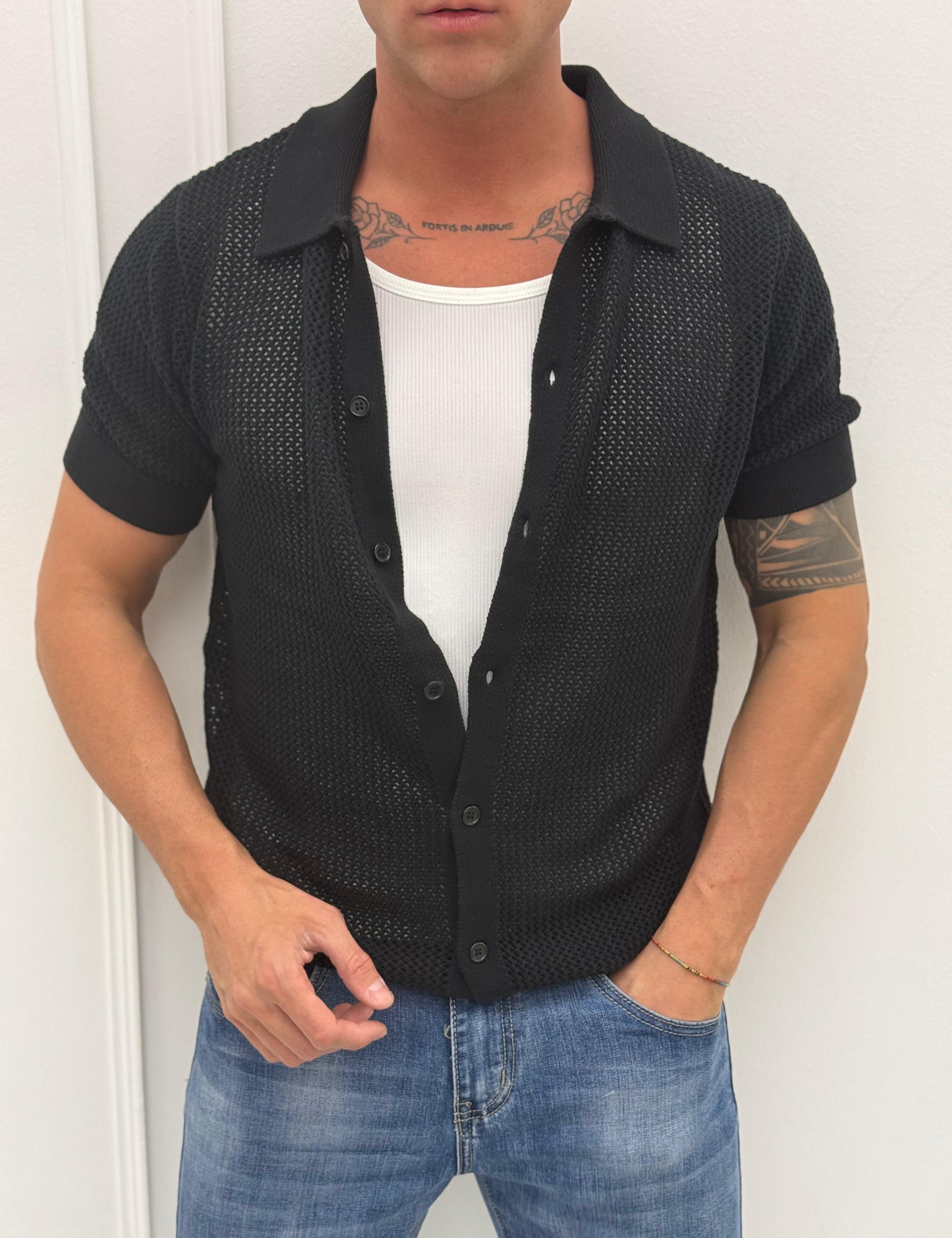 T-SHIRT CARDIGAN TRAFORATA