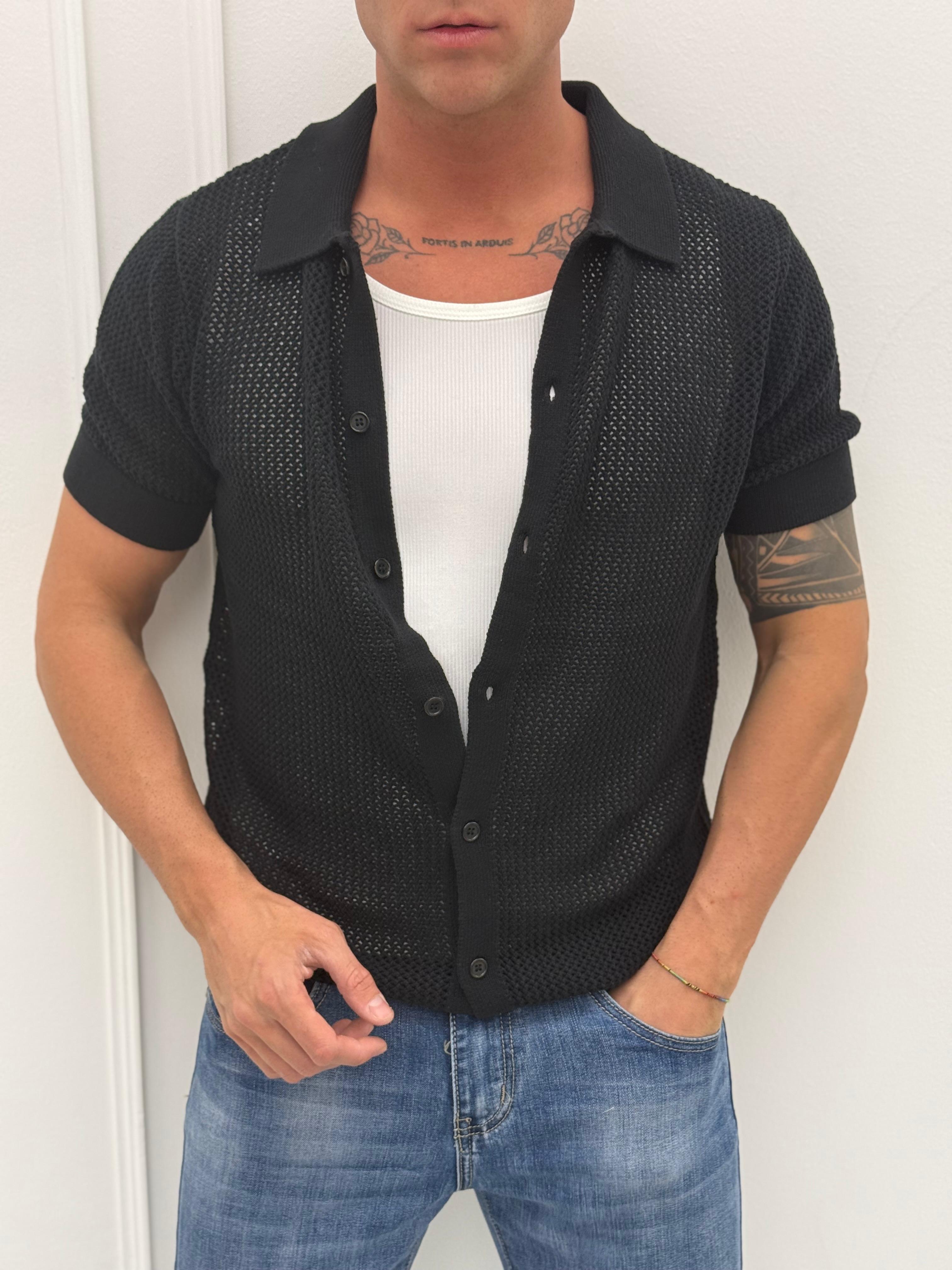 T-SHIRT CARDIGAN TRAFORATA