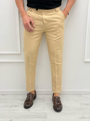 PANTALONE GESSATO TASCHE DIETRO