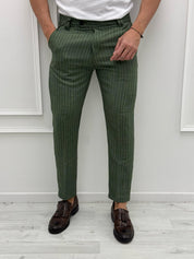 PANTALONE GESSATO TASCHE DIETRO