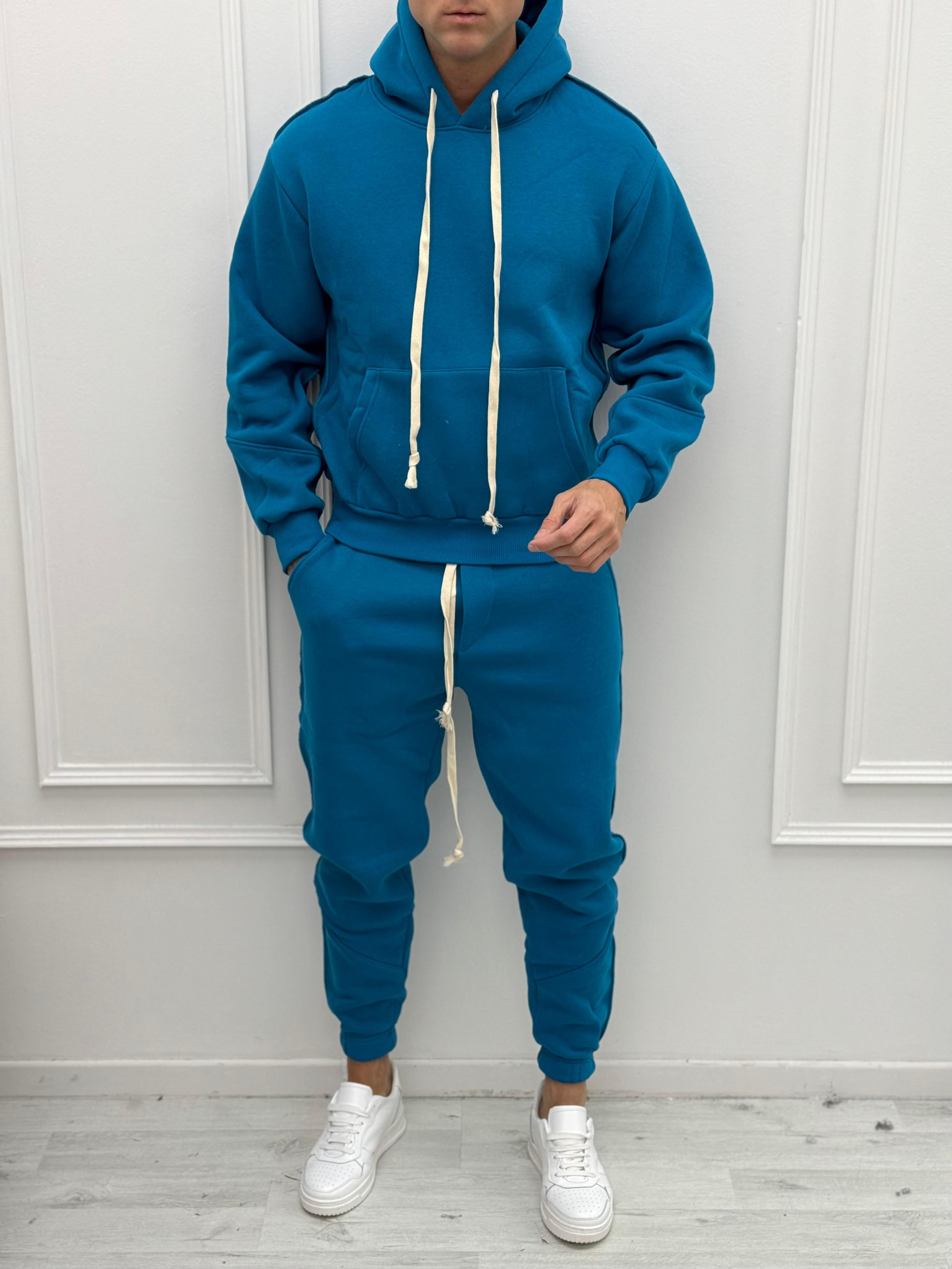 TUTA FELPATA RILIEVO - Colore bianco e rosa