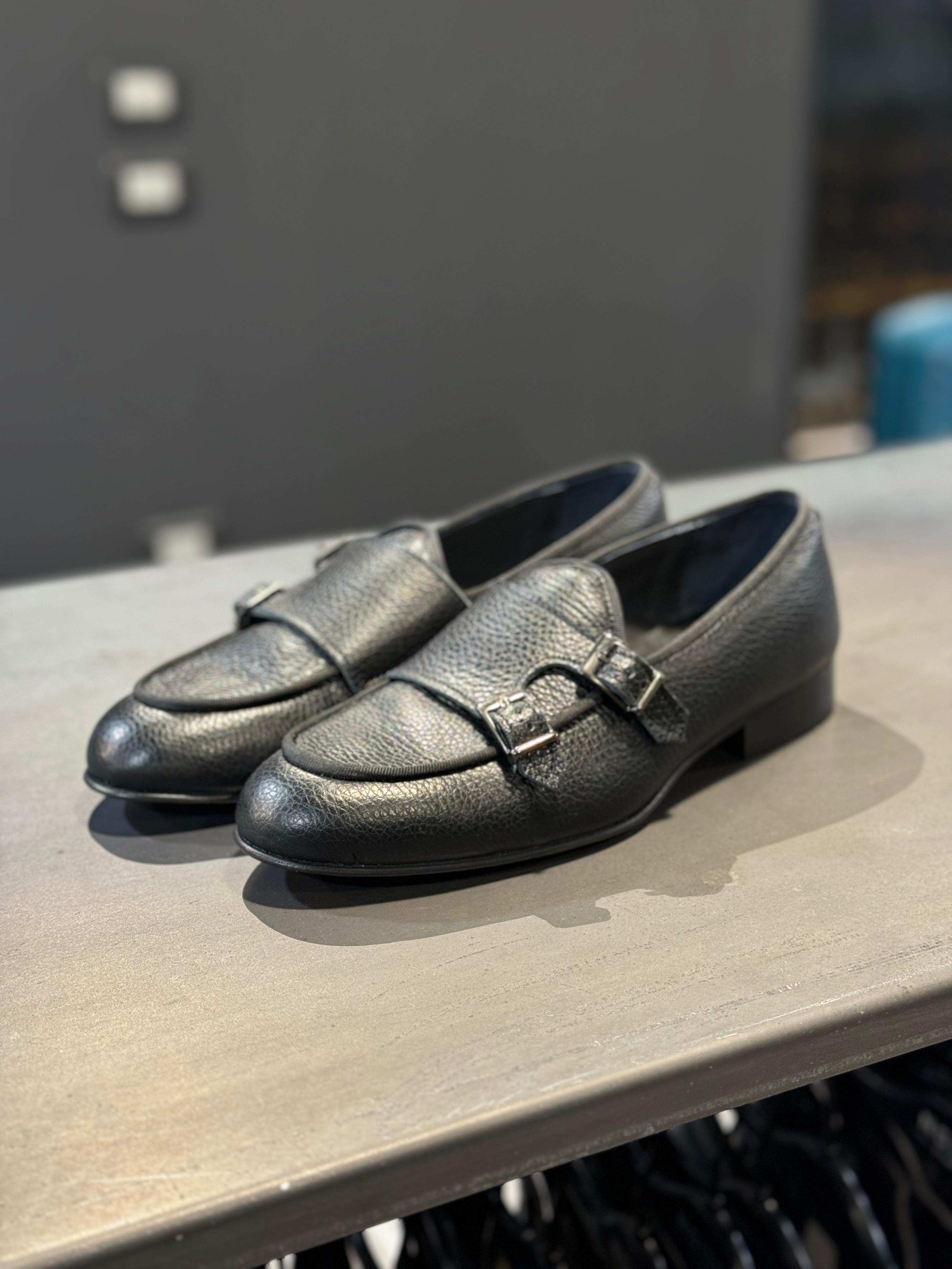 MOCASSINO PELLE DOPPIA FIBBIA BOTTOLATO