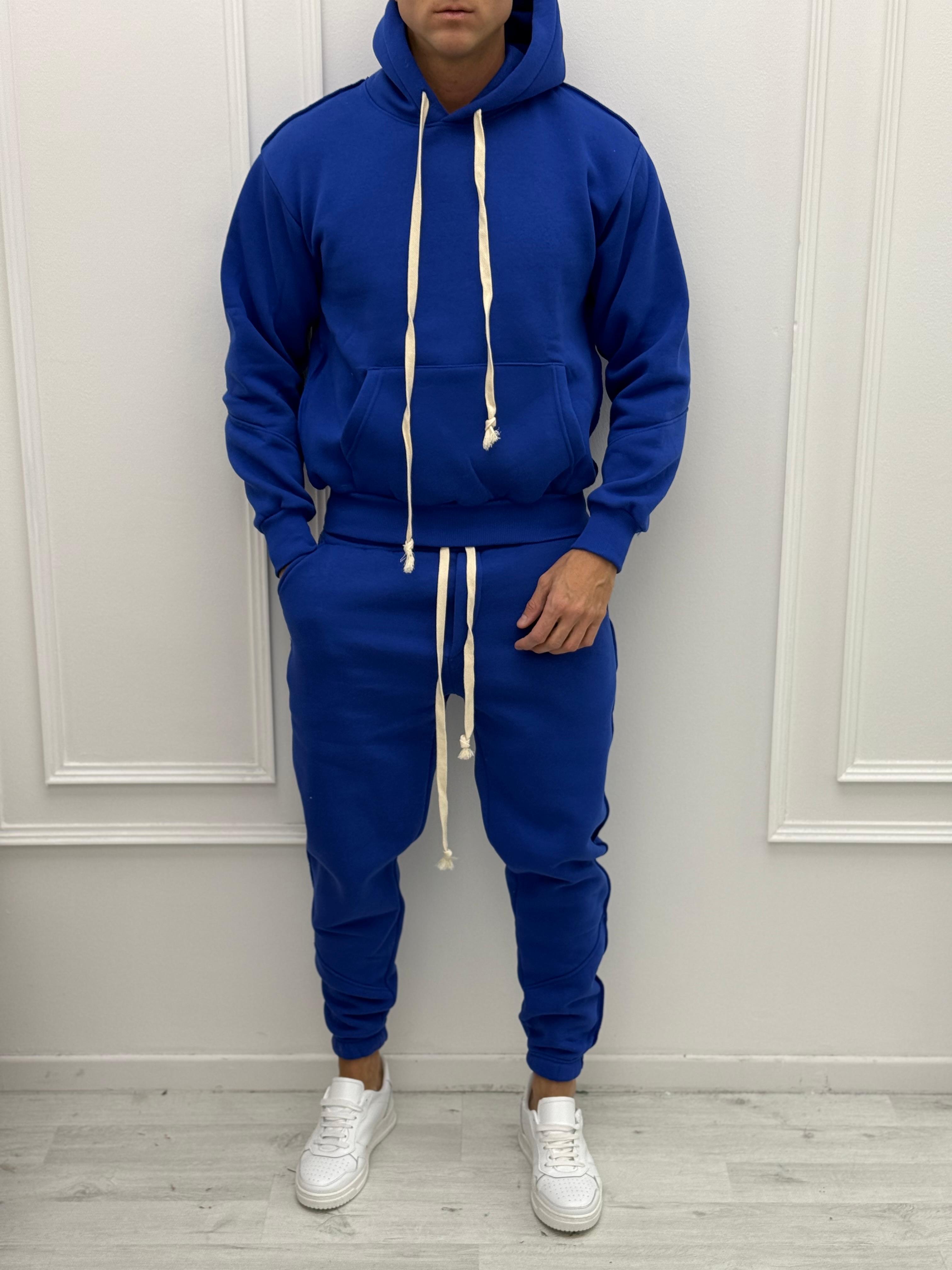 TUTA FELPATA RILIEVO - Colore bianco e rosa