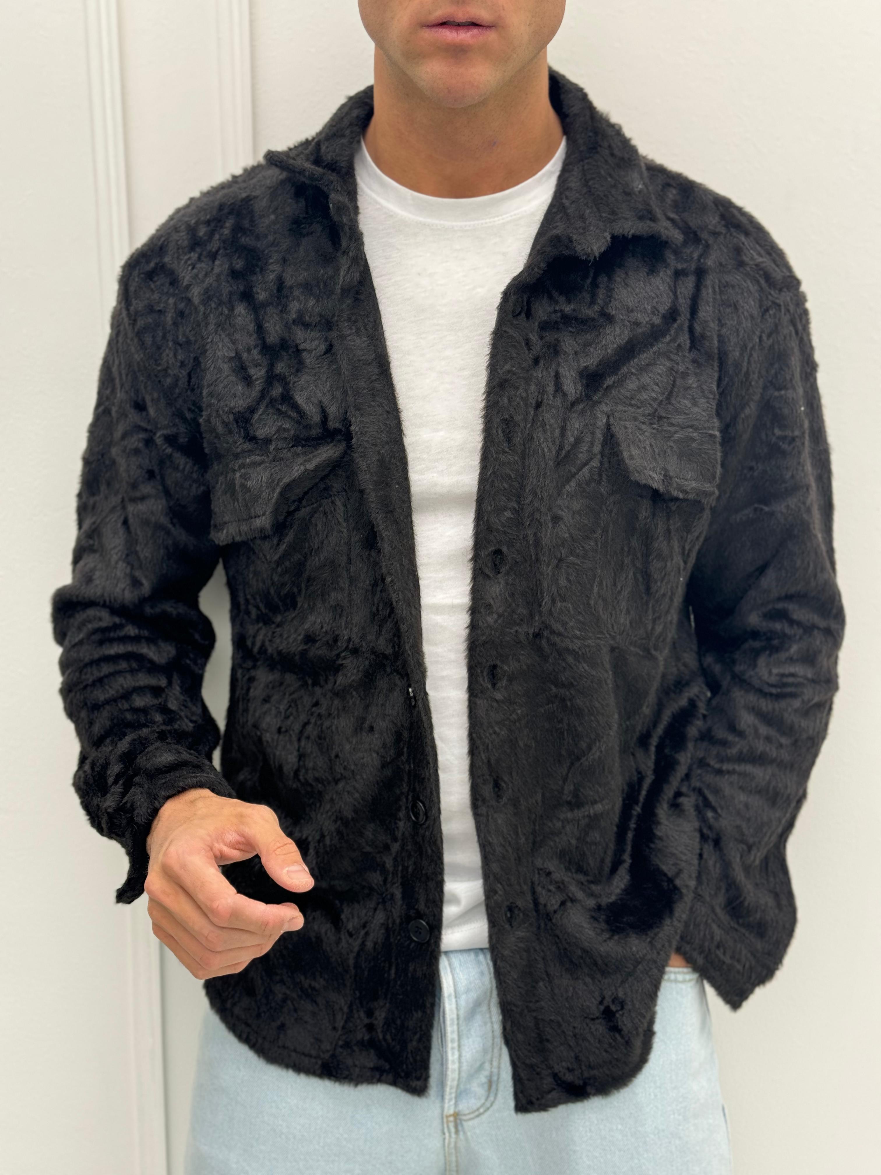 GIACCA MINI PELLICCIA - rimasto 4 L nero