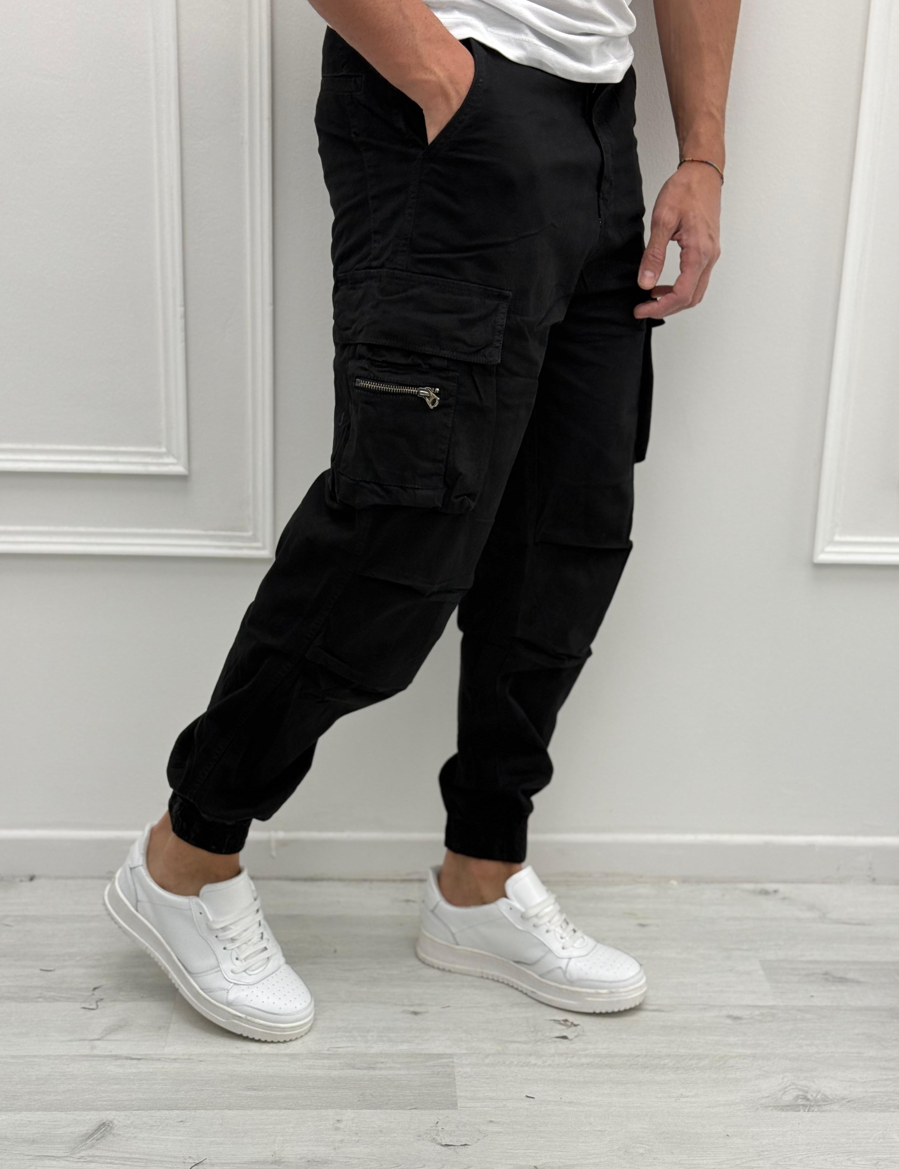 PANTALONE CARGO ELASTICO - rimasto PANNA tg.S