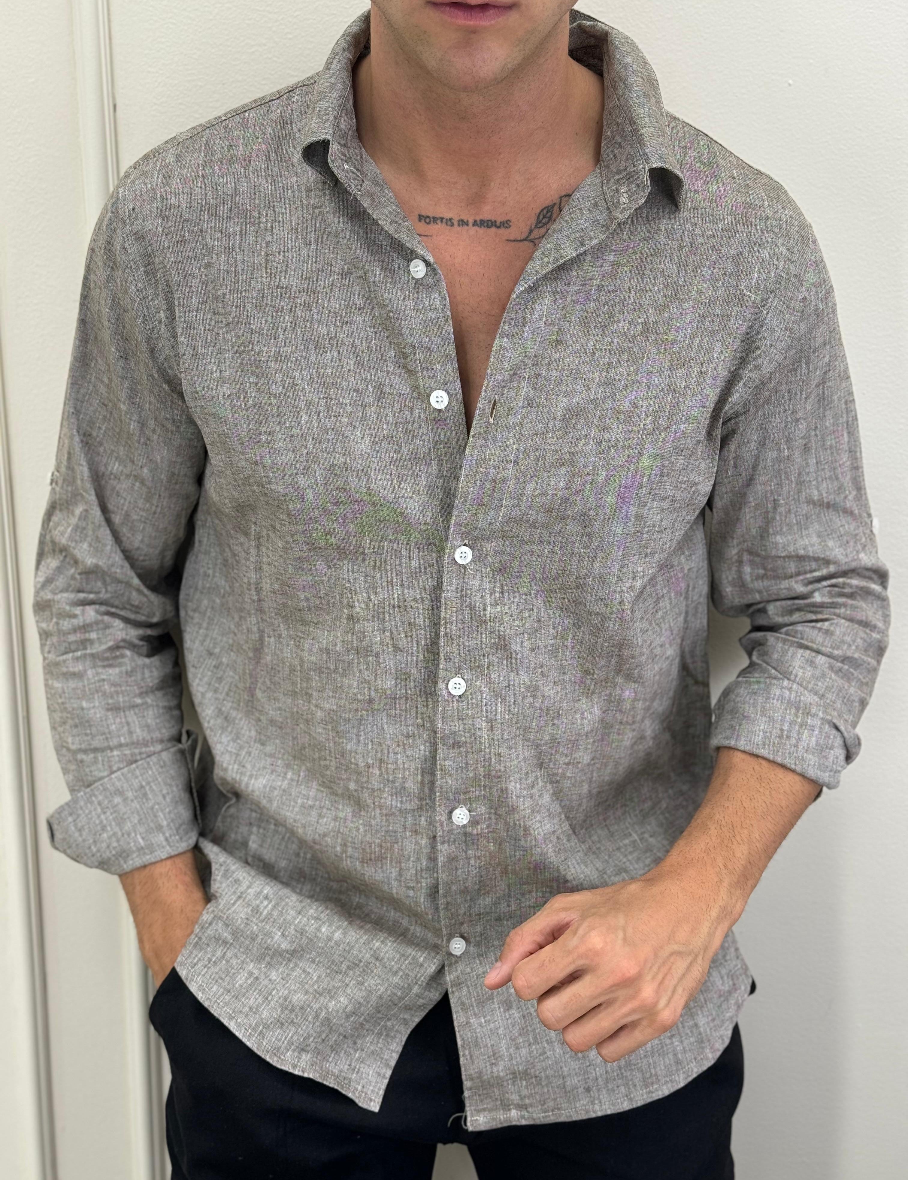 CAMICIA LINO FIAMMATO V1