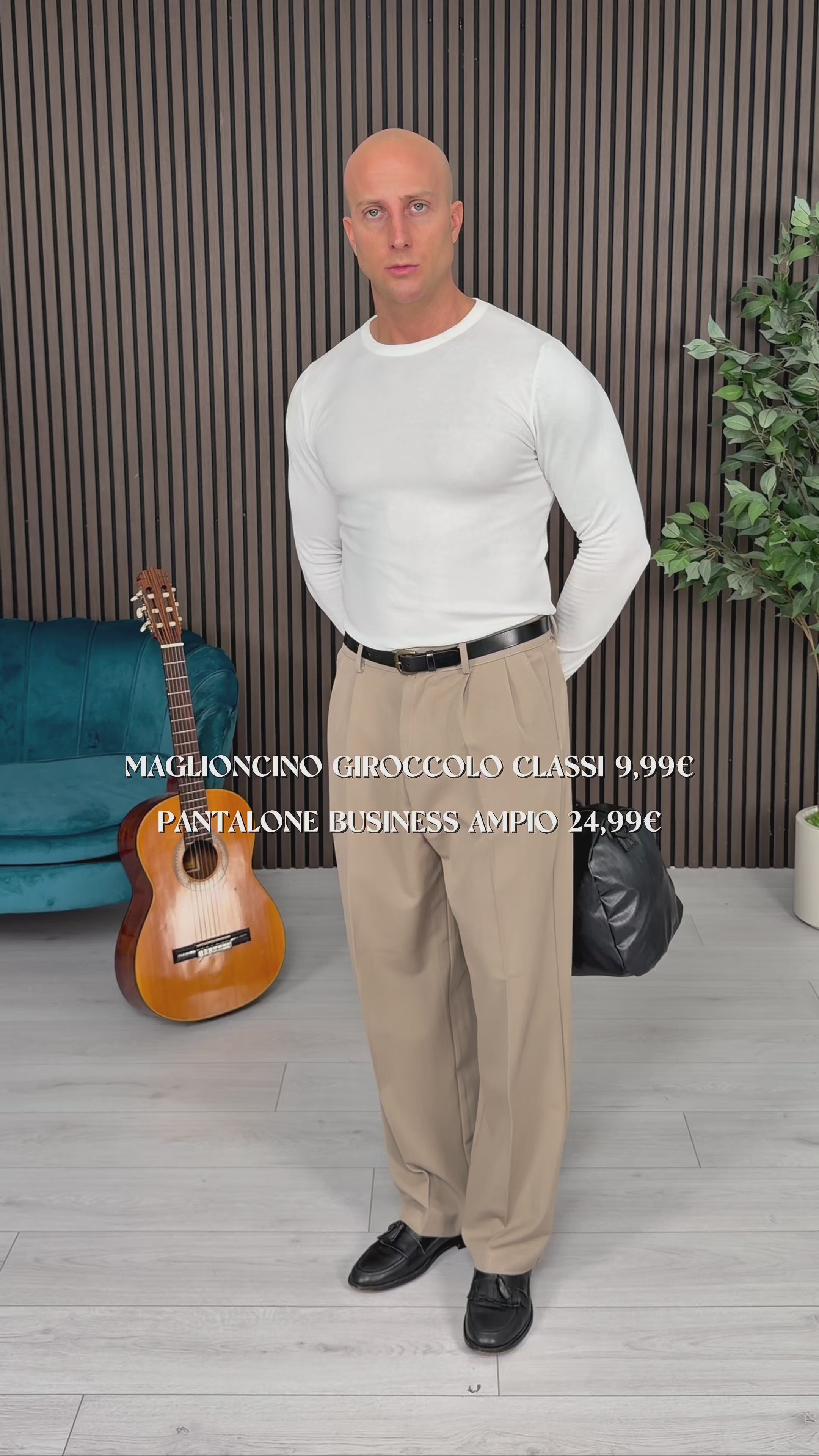 WIDE BUSINESS TROUSERS - BACK POCKETS