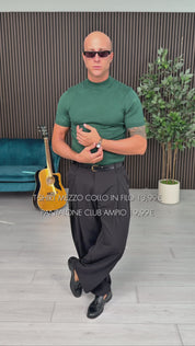 T-SHIRT MEZZO COLLO IN FILO