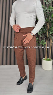 PANTALONE VITA ALTA COTONE - TASCHE DIETRO